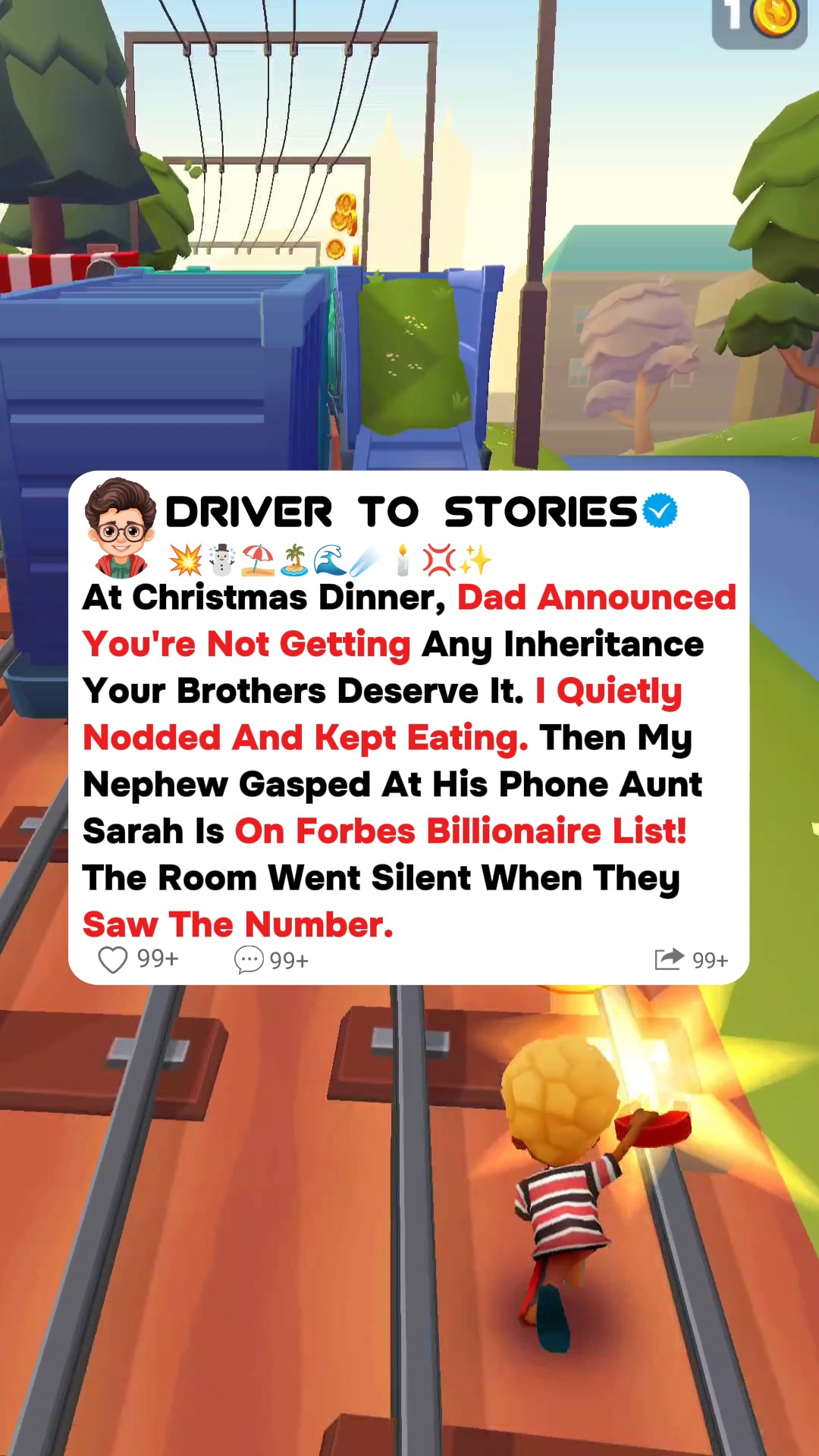 At christmas dinner, dad announced you're not getting any inheritance ...