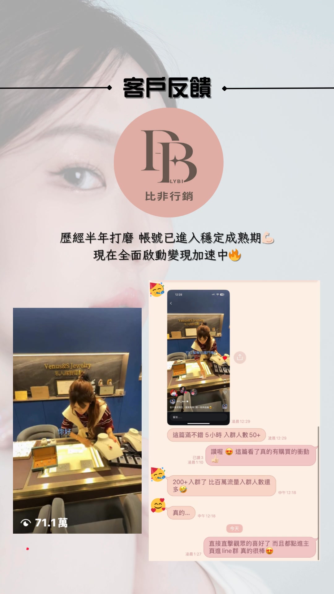 比非行銷｜短影音代運營 - 歷經半年打磨，帳號已正式進入穩定成熟期💪🏻 現在全面啟動變現加速中🔥... | Facebook