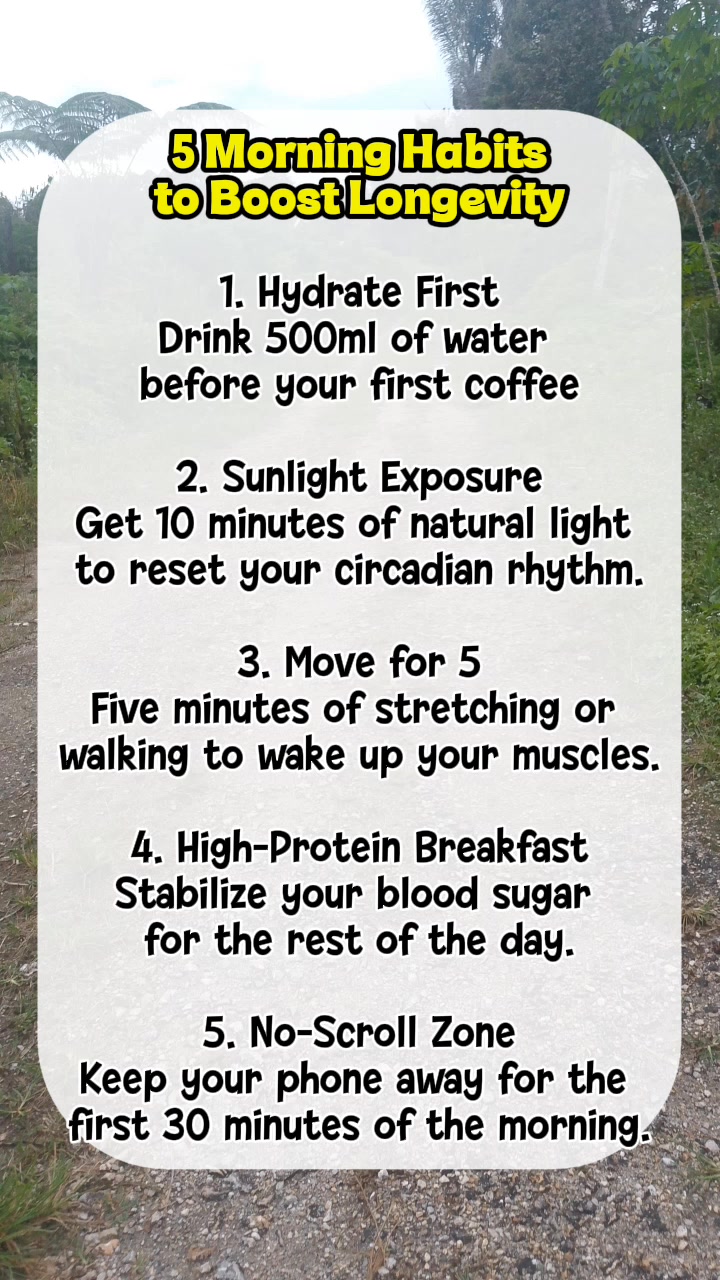 5 morning habits to boost longevity #reels #quotes #infoomation # ...