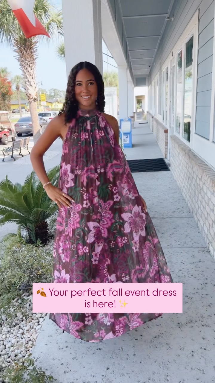 The dress you’ll want for weddings, dinners, parties & all your special fall plans🤎🌸, #northmyrtlebeach #myrtlebeach #ootd #boutique #fashion | LUXXE Boutique North Myrtle Beach