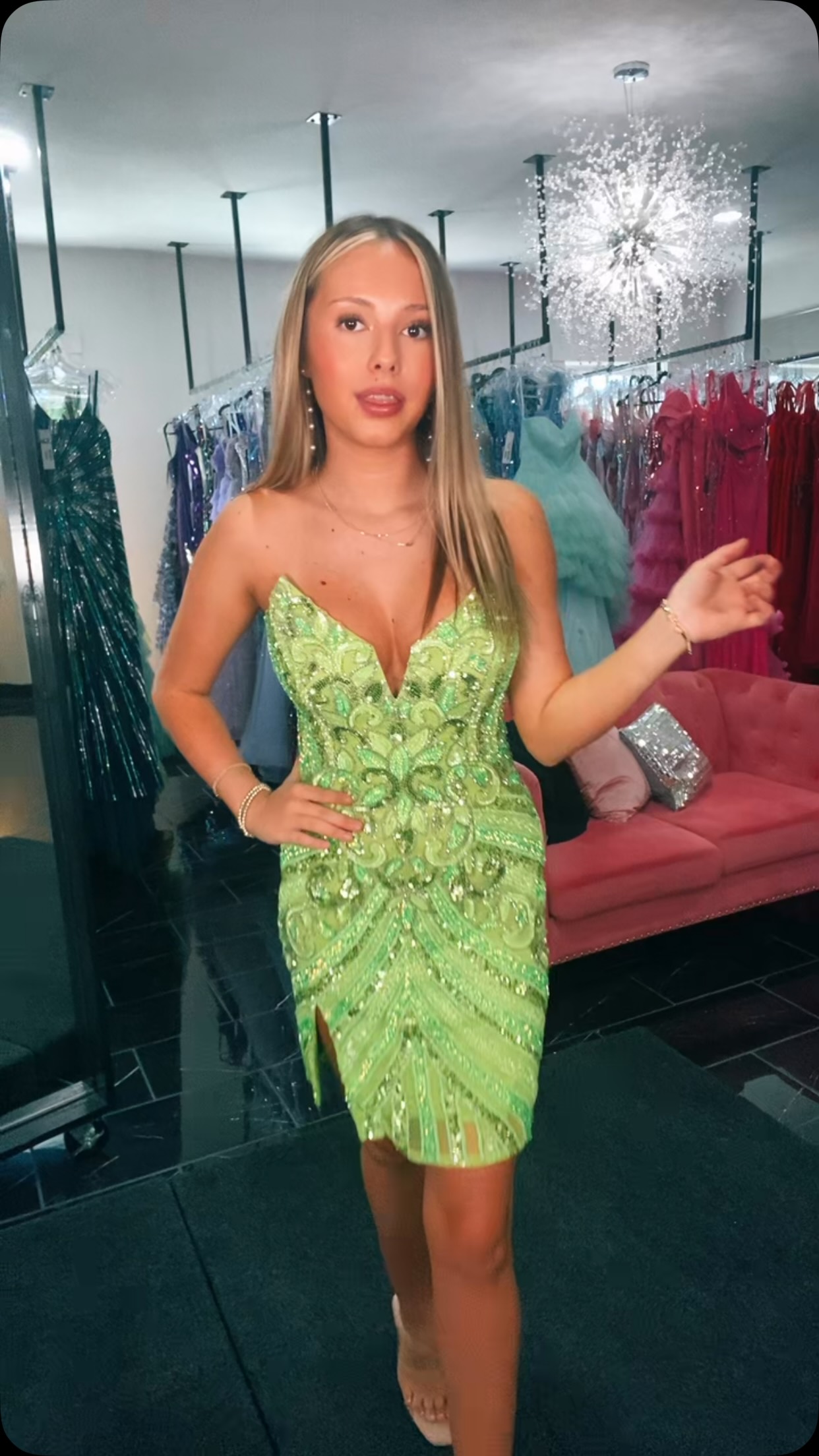 green hoco dresses 💚 Princess Tiana vibes all the way 👑✨ This dress is absolutely ADORABLE and made for your fairytale moment! Come shop homecoming with us! 💚, #Homecoming2026 #HOCODress #PrincessTiana Short Size:17 / l-xl meta-related-collection-23390 Vintage 70s Black Sheer comfortable fit