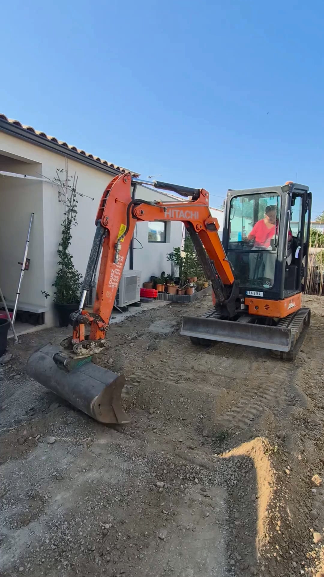 Driving a mini digger in France, a dream come true