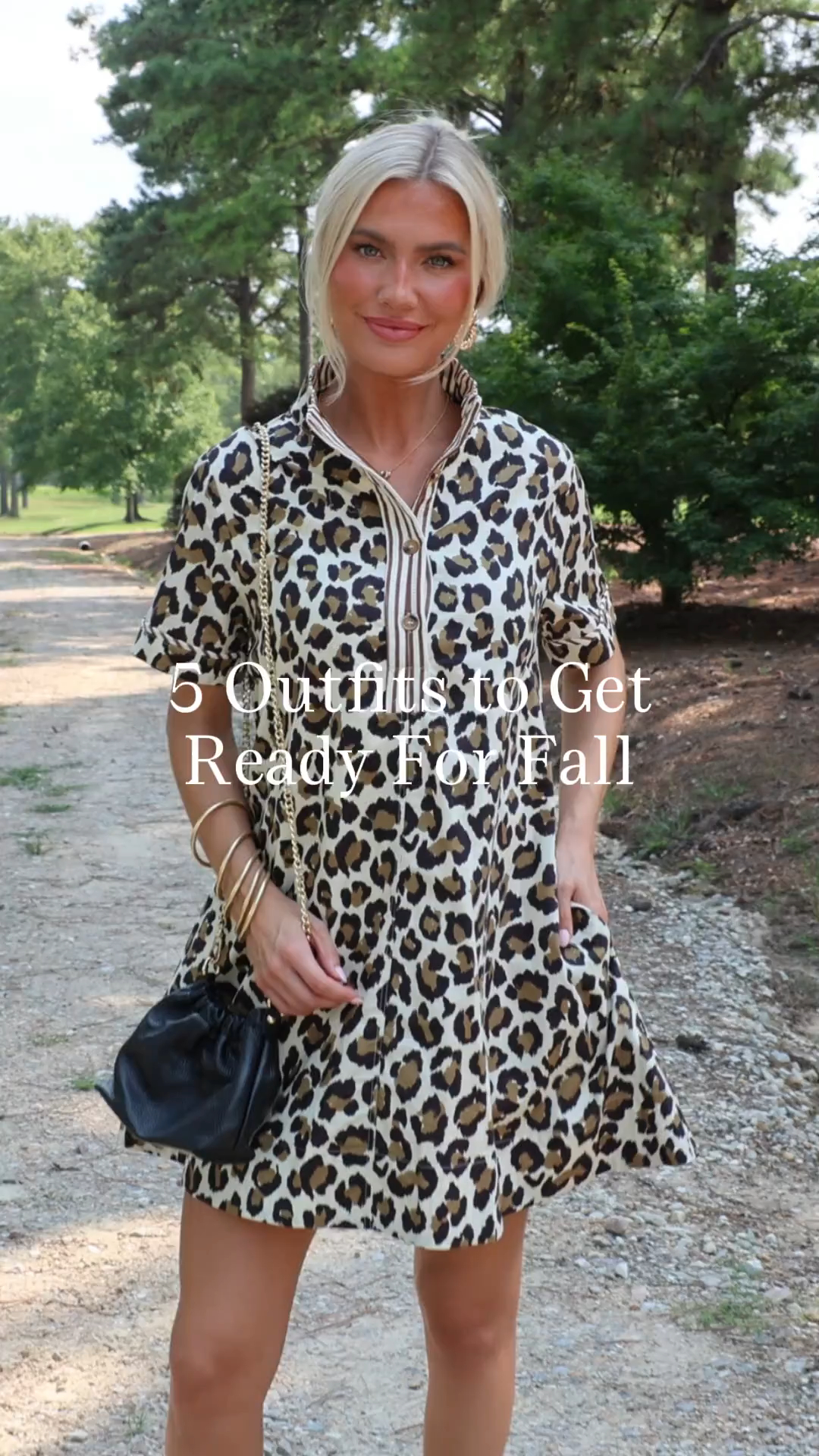 Five outfits, endless fall plans. 🍂🤎 From casual days to dressed-up moments, these are the looks you’ll reach for all season long., --> Keep Watching Cream Leopard Print Dress, --> No Doubt About It 