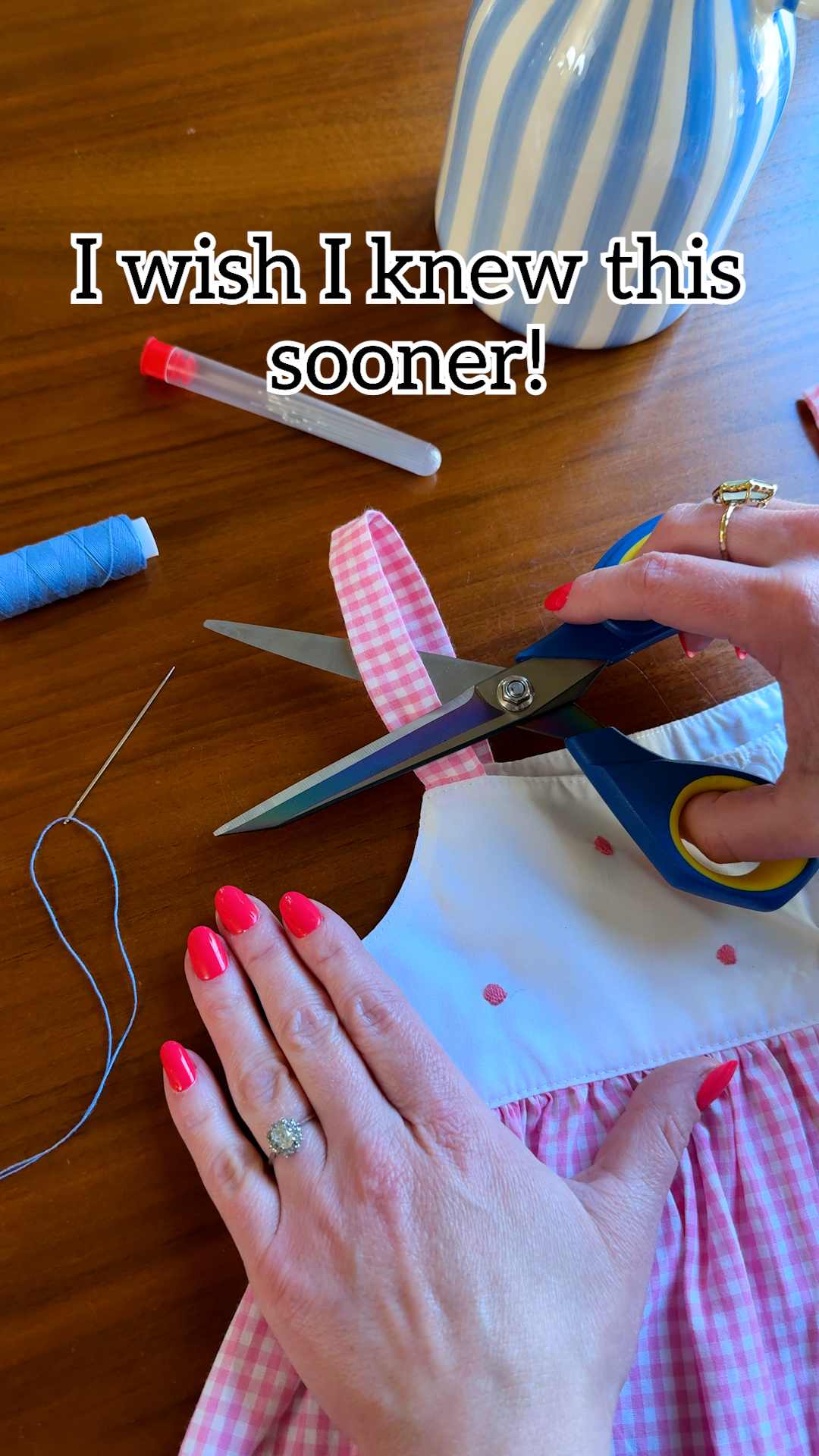 how to shorten shoulder straps on a lined dress Temporarily too long straps! 🧵, shorten the my daughter’s I did this simple and easy sewing trick! #sewing #dress #sewingtips , This original video was produced by Network Band Size:36 high neck wedding gown Frank Lyman Knee-Length A-Line