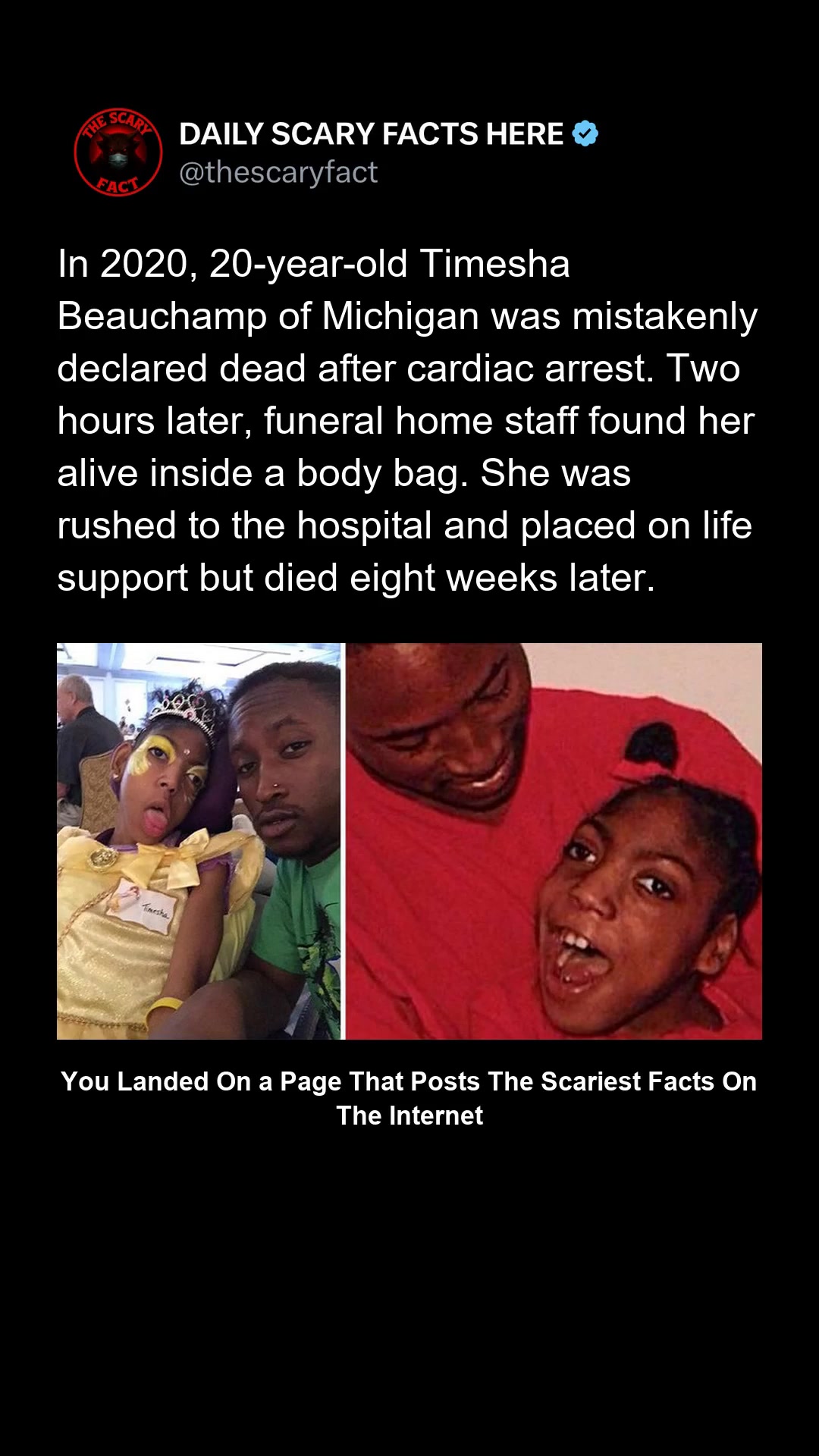 In 2020, 20-year-old Timesha Beauchamp of Michigan was mistakenly ...