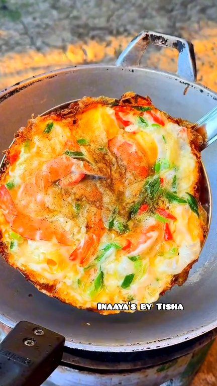 Prawn omelette 🫠 #inaayasbytisha #foryouシ #cooking #omletterecipe ...