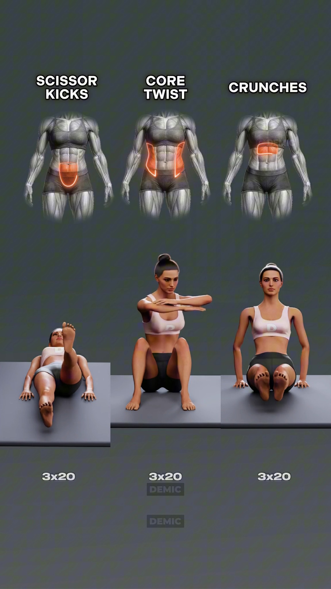🔁 Lower, Upper & Side Abs in One Routine Tone every part of your core ...