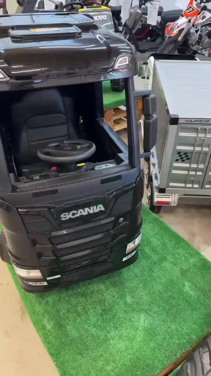 Voiture Electrique Enfants Camion Électrique Enfant Scania 12V - Avec Télécommande Parentale, Blanc Camion électrique Enfant 2 Places