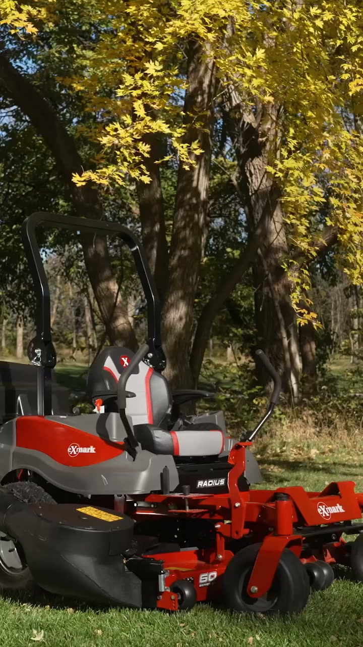 The Exmark Radius E-Series, equipped with its powerful collection