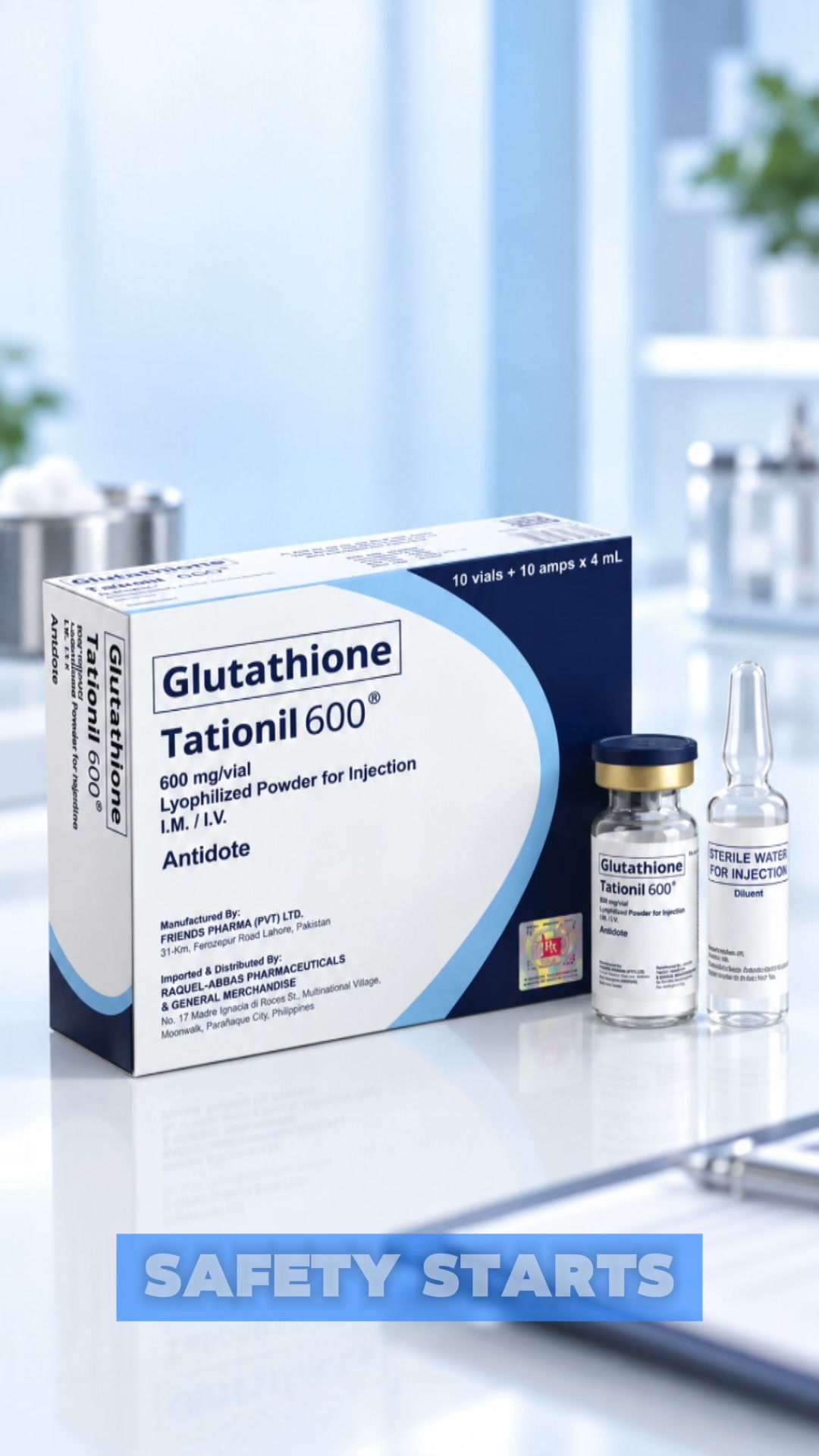 Before the treatment comes verification. 💙 Check the medicine, its source and the healthcare setting. Tationil 600 is a prescription injectable medicine intended for medical use only and should be 