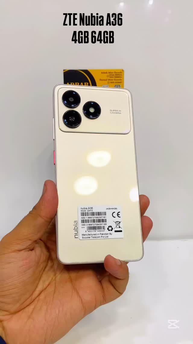 ZTE Nubia A36 4GB 64GB (Titanium Gold) | Arbab Mobile Trading