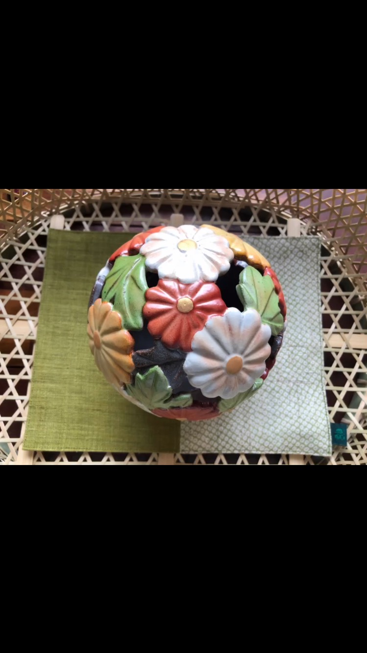 陶籠 TOUROU 牡丹 （peony）鈴木久晴作 掌サイズの花シリーズ香炉が