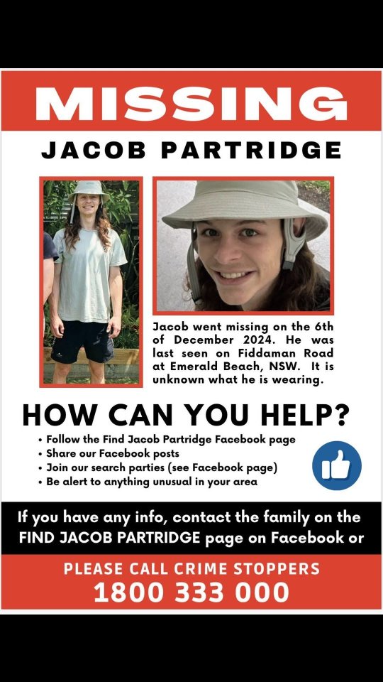 A families search continues for missing person Jacob Partridge, 18 of ...