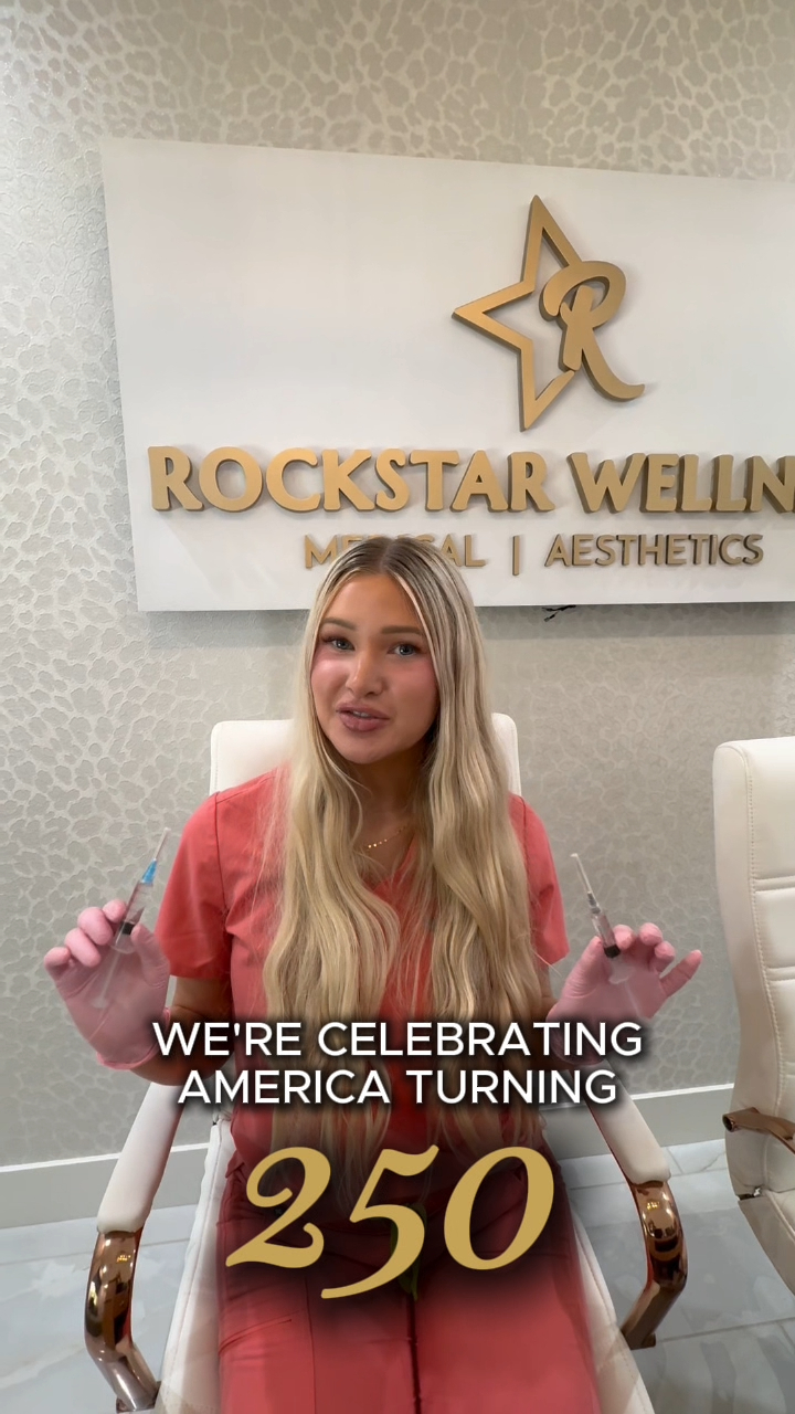 We're celebrating America's 250th Birthday all July long! 🎉🇺🇸, Join us for our red, white, and wellness celebration with these patriotic specials:, 💉 $25 Vitamin Shots, 💧 50% OFF IV Therapy every 