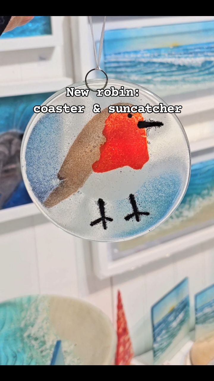 A new robin suncatcher at the chalet #robinglasssuncatcher # ...