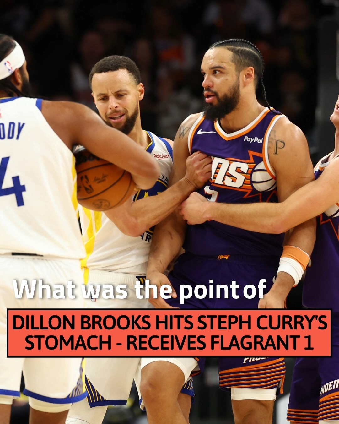 Dillon Brooks hits Steph Curry in the stomach after attempting to ...
