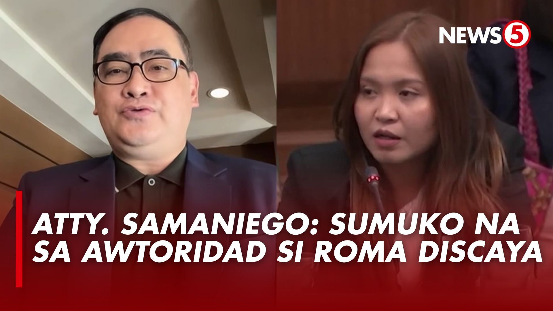 SUMUKO NA SI ROMA DISCAYA Kinumpirma ng abogado ng mga Discaya na si ...