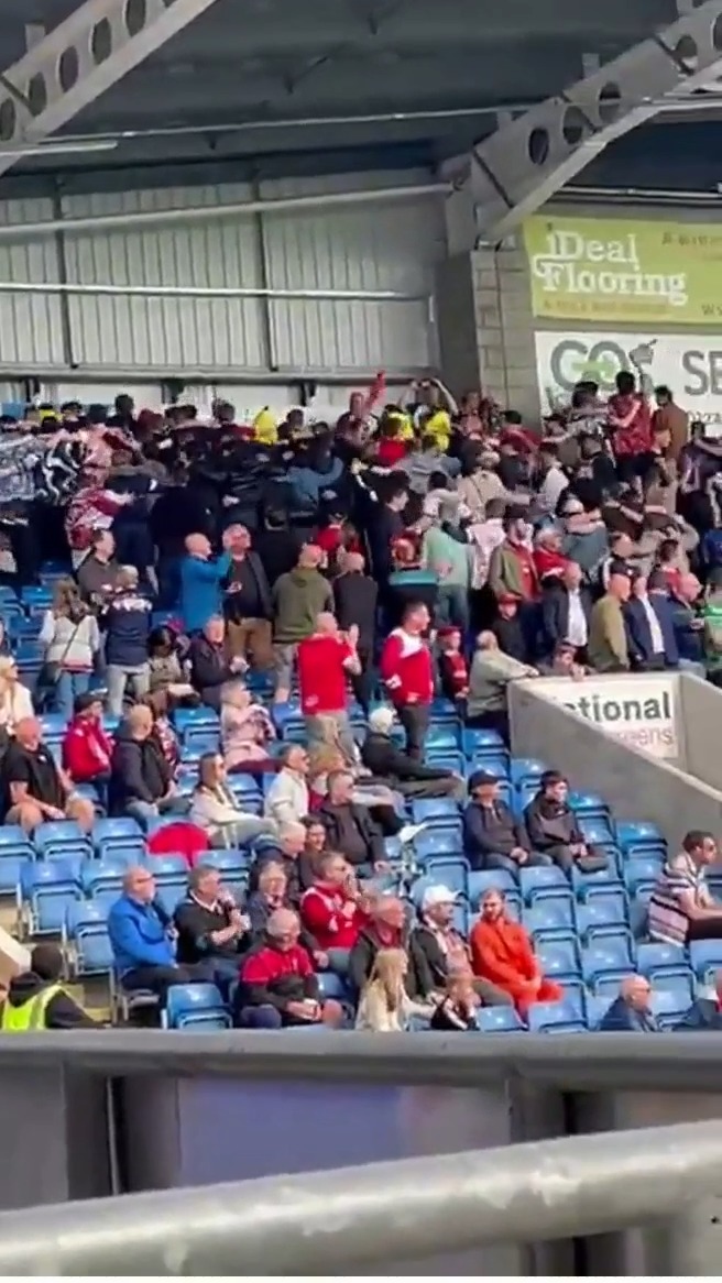 309 Morecambe fans that travelled to Chesterfield on Saturday doing the ...