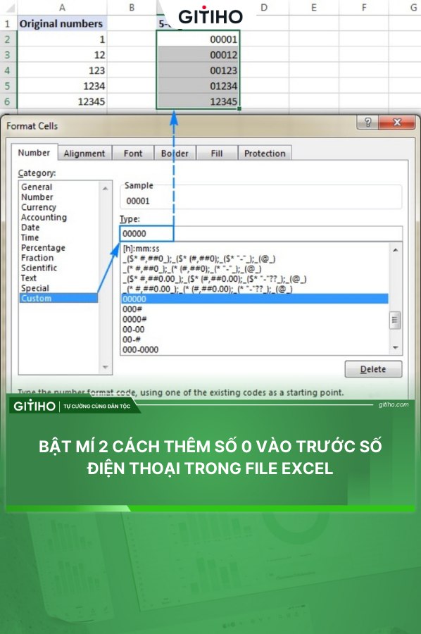 2 Cách thêm số 0 trước sđt trong file Excel Đăng ký khóa học tại: https ...