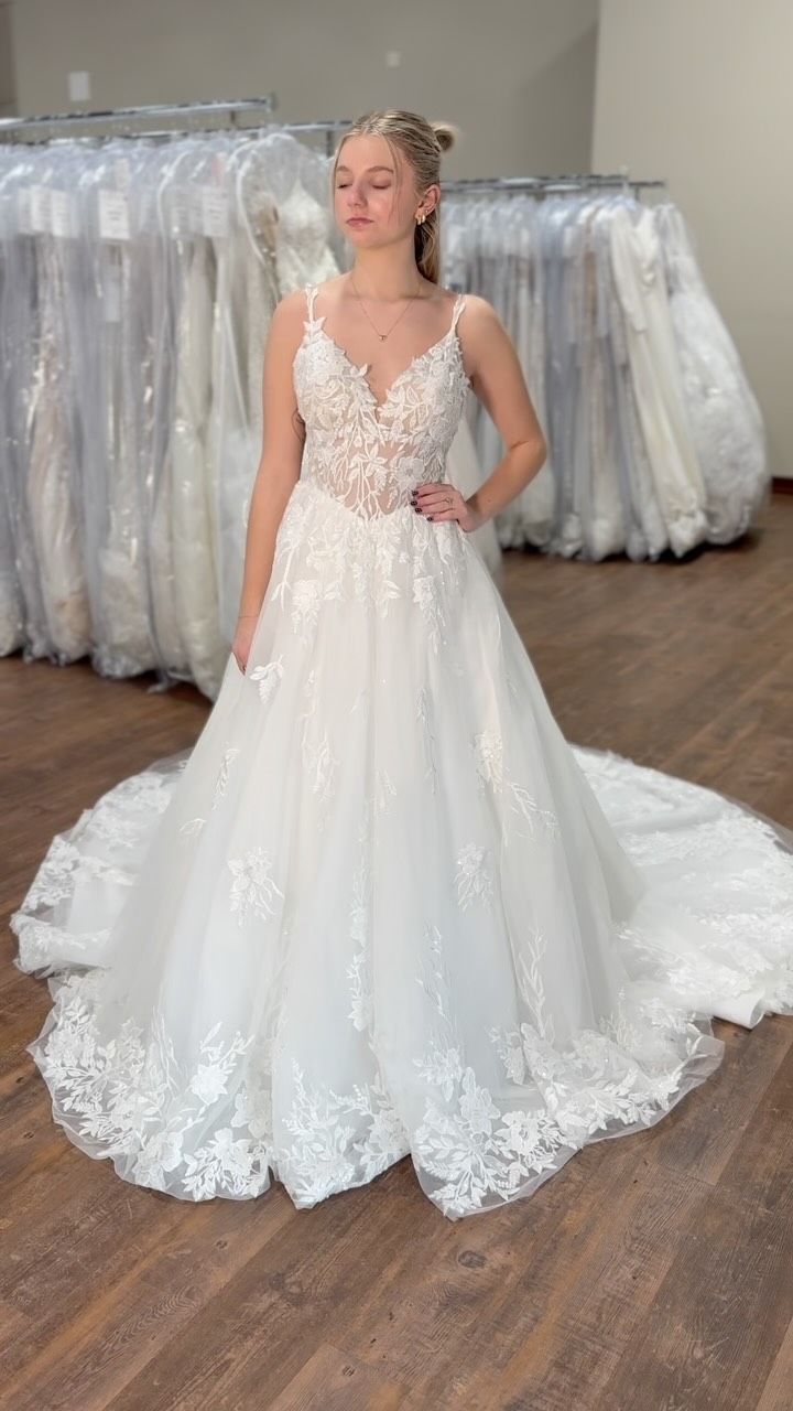 Simple never looked so stunning. 🤍✨, Meet #A3326, a sleek bridal look packed with gorgeous ruching, structured details, and elegant pleating that gives this gown the perfect amount of dimension. 