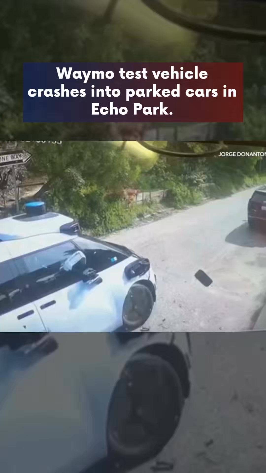 A Waymo test vehicle crashed into multiple parked cars on a residential ...