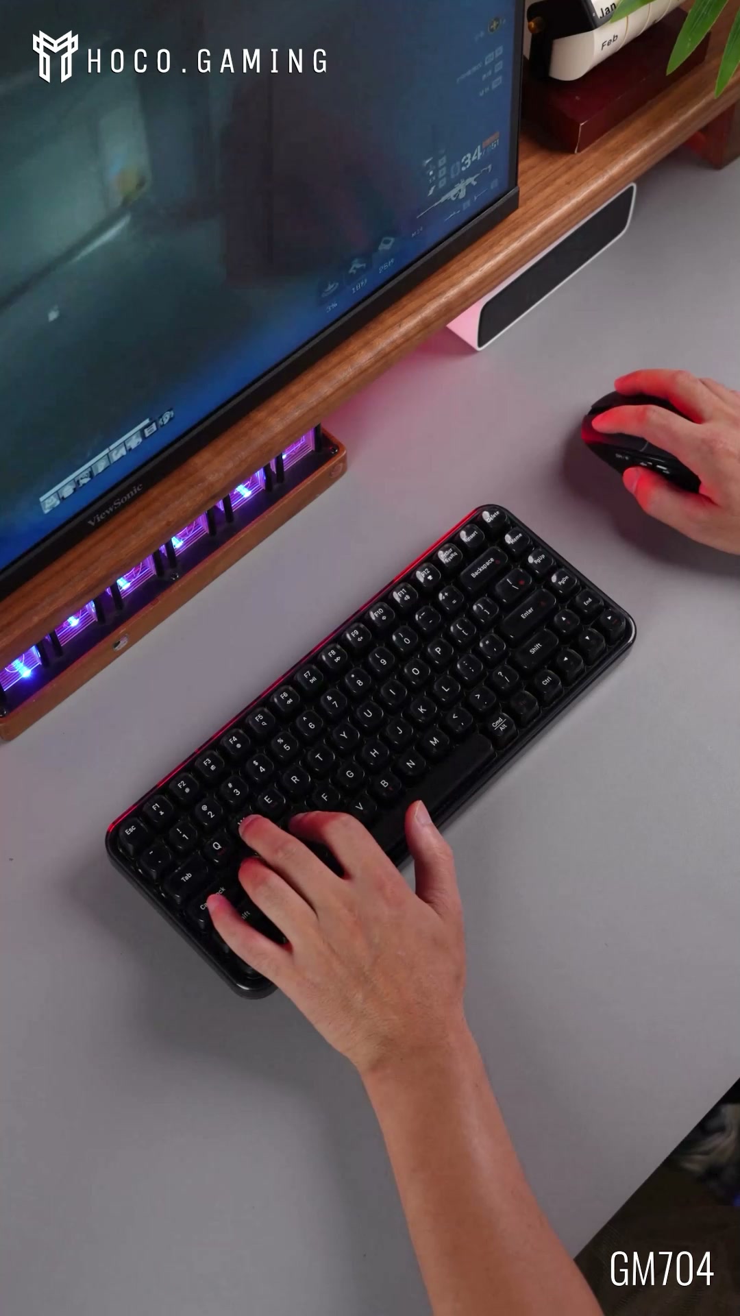 HOCO . GAMING keyboard #GM704⌨️⌨️ Dual‑zone 101‑key layout