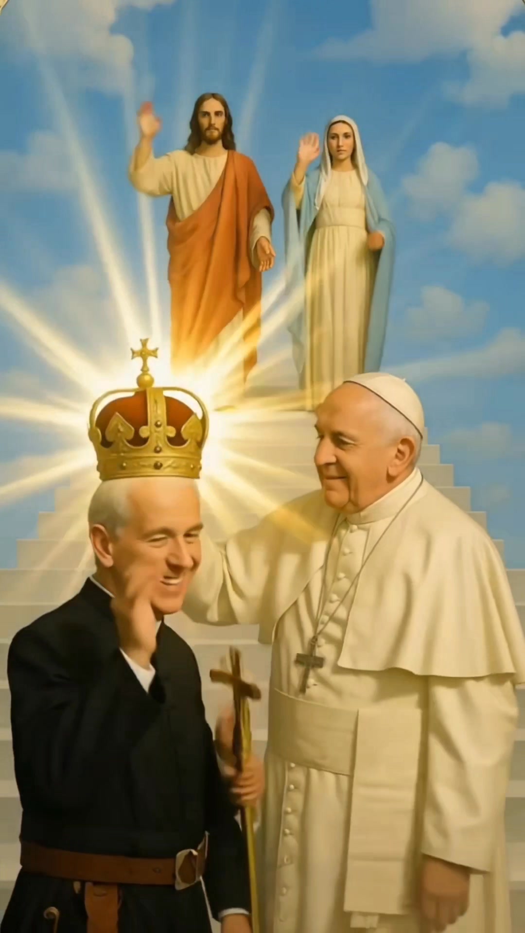 Pope Francis Pass the Crown to Pope Leo and Pope Francis Go to Heaven ...
