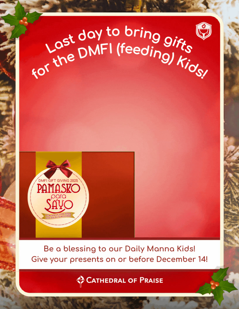 Reminder: Gift drop-off for the Daily Manna kids ends THIS SUNDAY ...