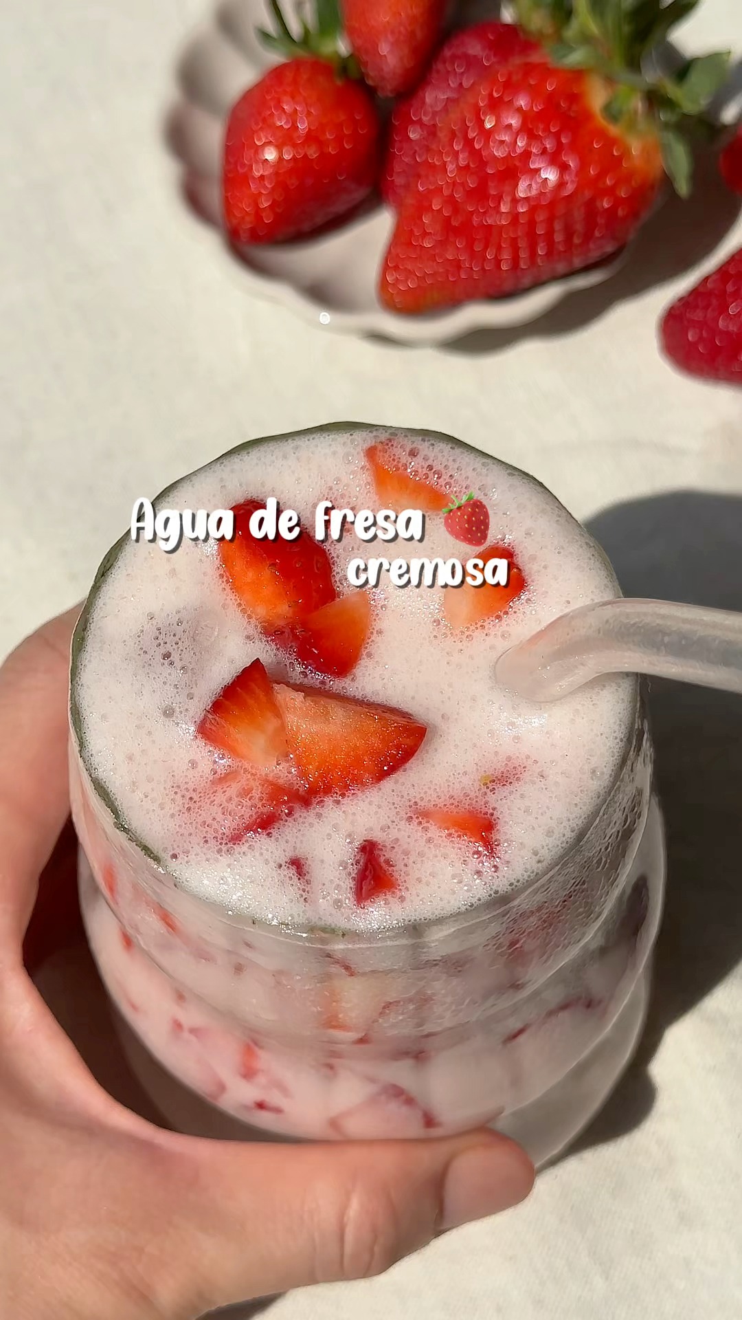 Agua de fresa #Recetas #comida #recetasfaciles | soyamemoreno | Facebook
