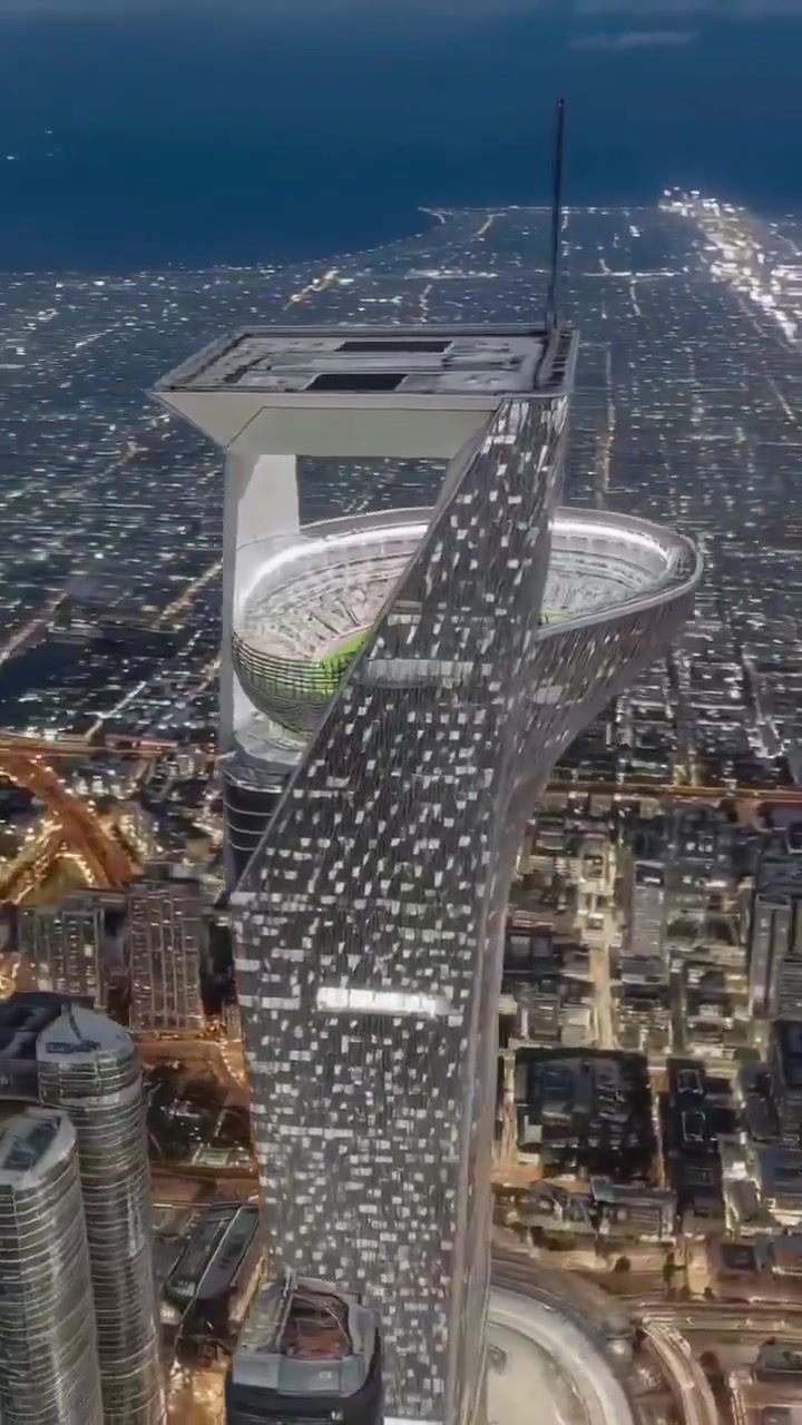 Un stade de 46 000 places suspendu à 350 mètres du sol… l’incroyable ...