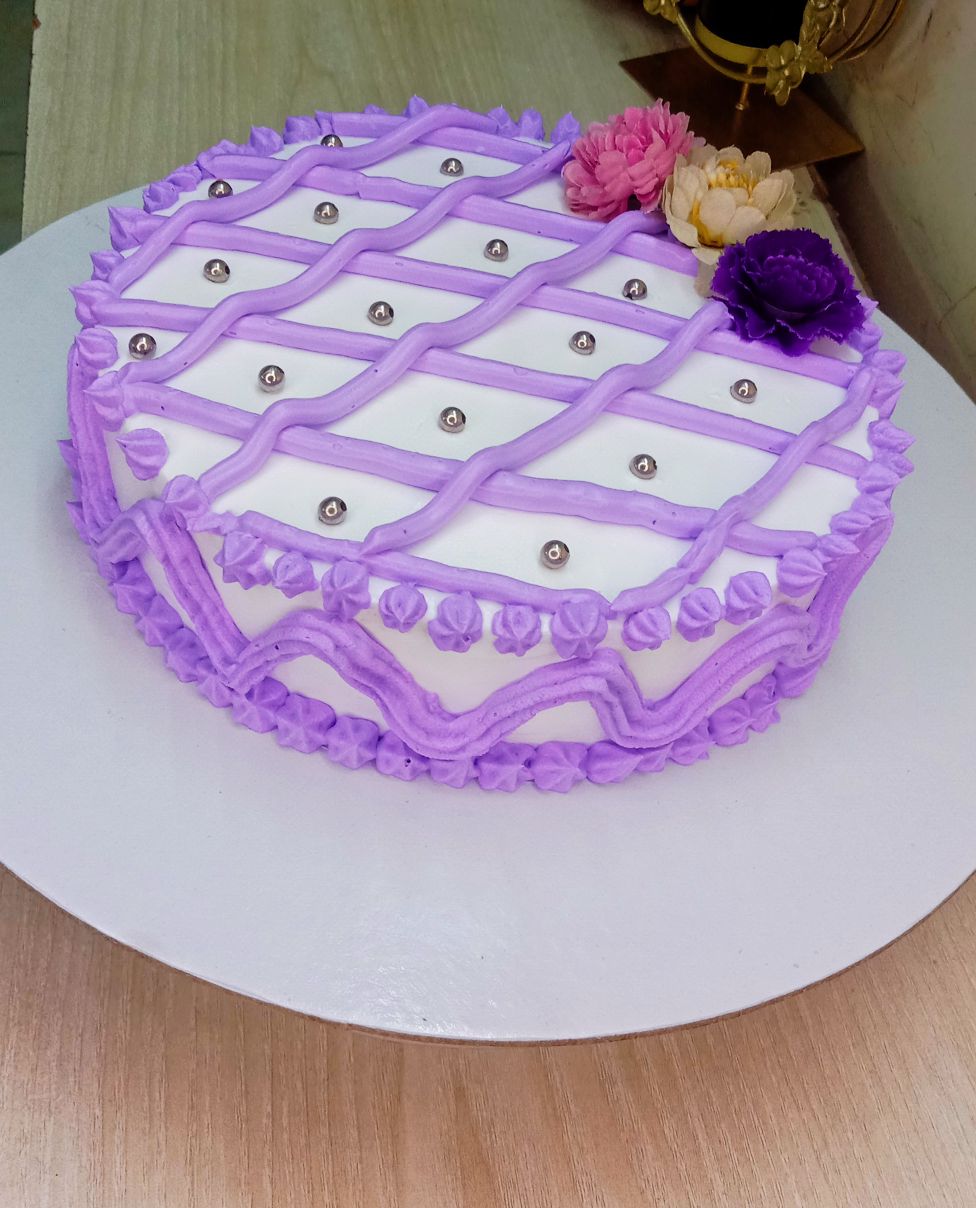 সিম্পল কেক ডেকোরেশন 💜 simple cake decoration #cake #decoration #কেক # ...