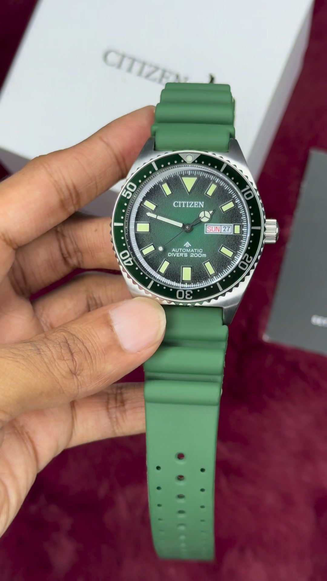 😍Citizen Promaster NY0121-09X Green Dial 41mm Rubber silicone