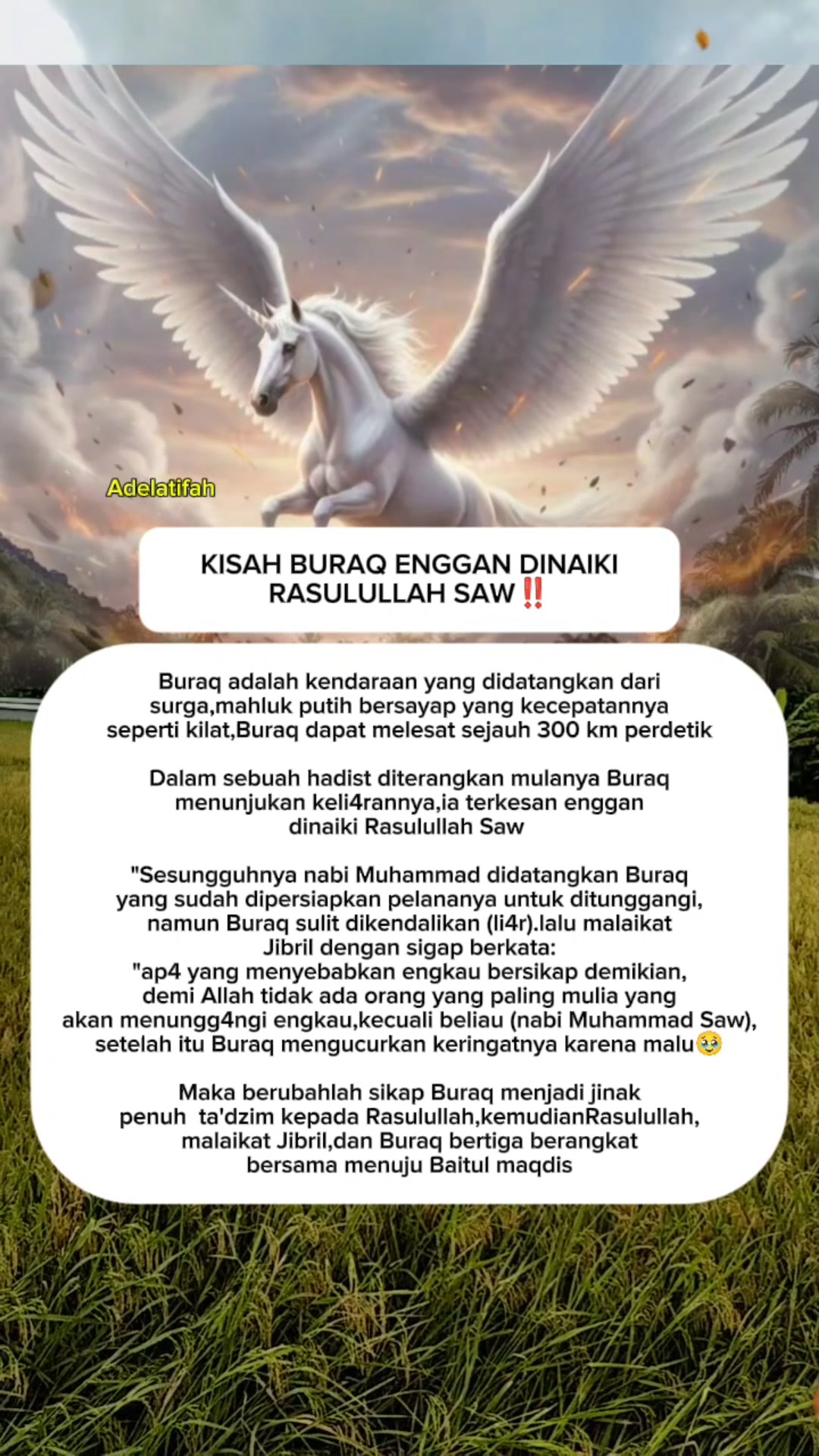 Kisah Buraq yang enggan dinaiki Rasulullah Saw‼️ #reelsviral #fyp # ...
