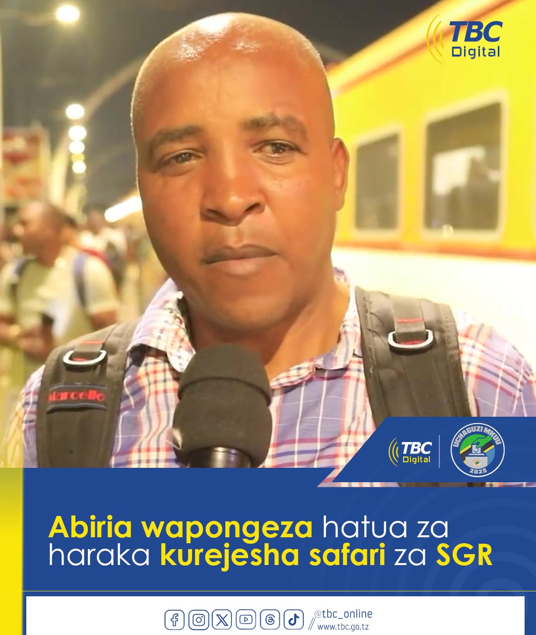 Abiria waliokuwa wanasafiri na treni za SGR kati ya Dar es Salaam na ...
