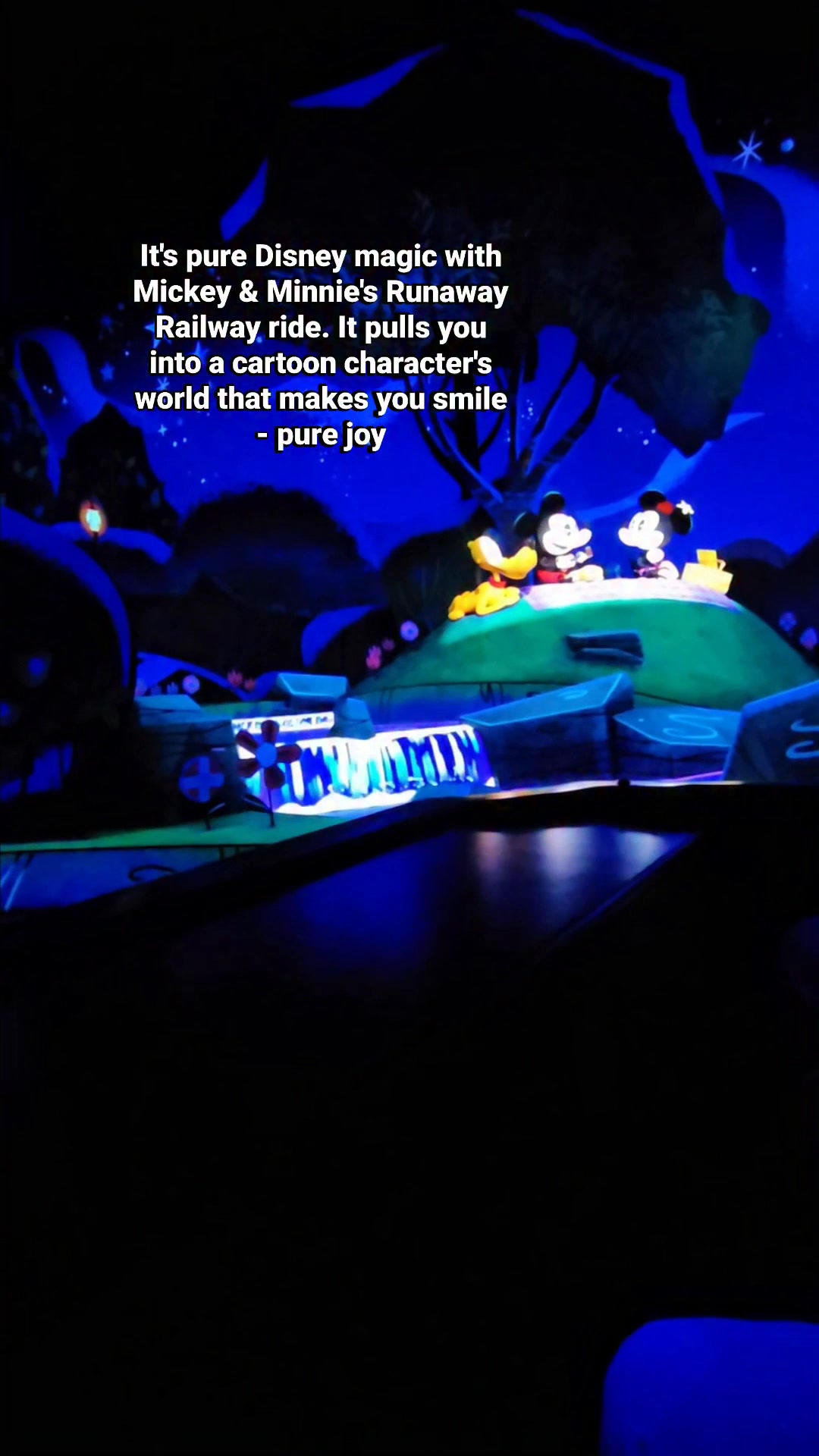 First time riding Mickey & Minnie's Runaway Railway. It's so much fun ...