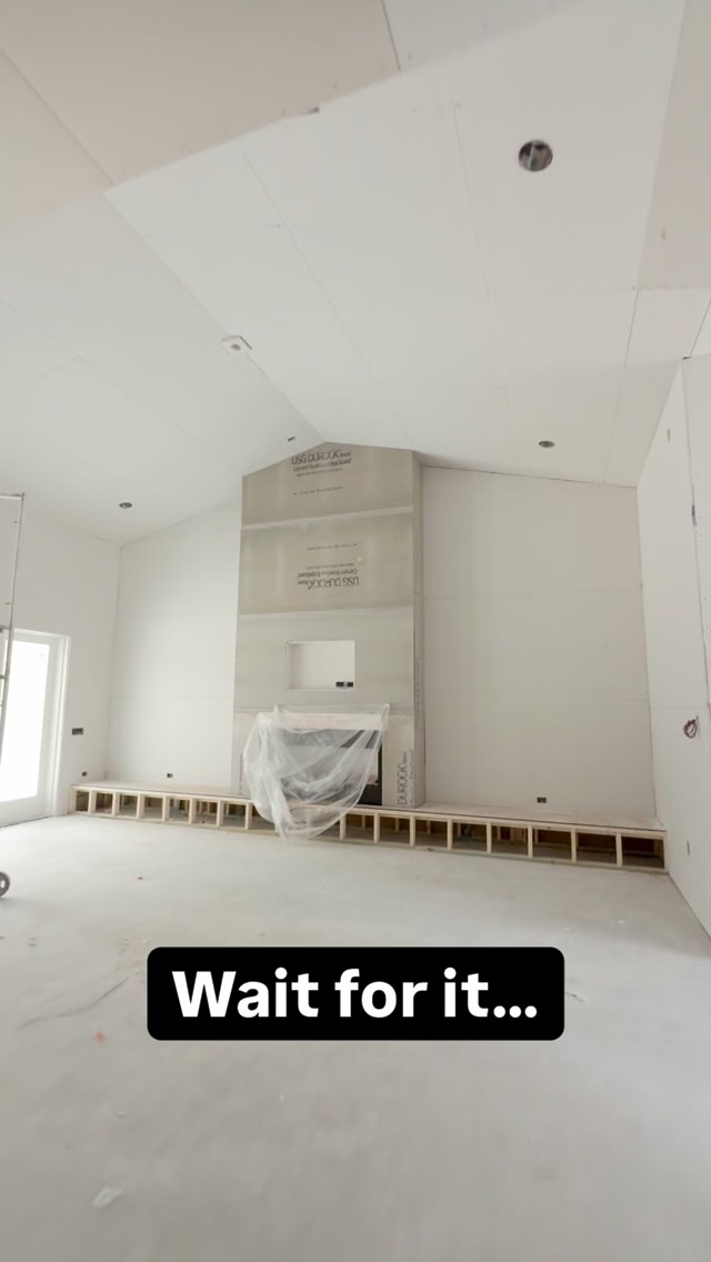 From drywall to finished feature wall! This custom fireplace started as ...