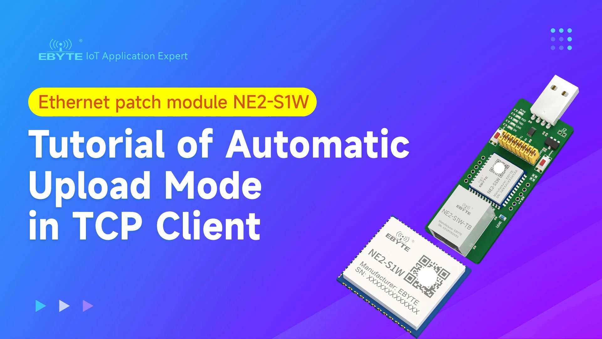 The NE2-S1W serial server uses automatic upload mode under a TCP