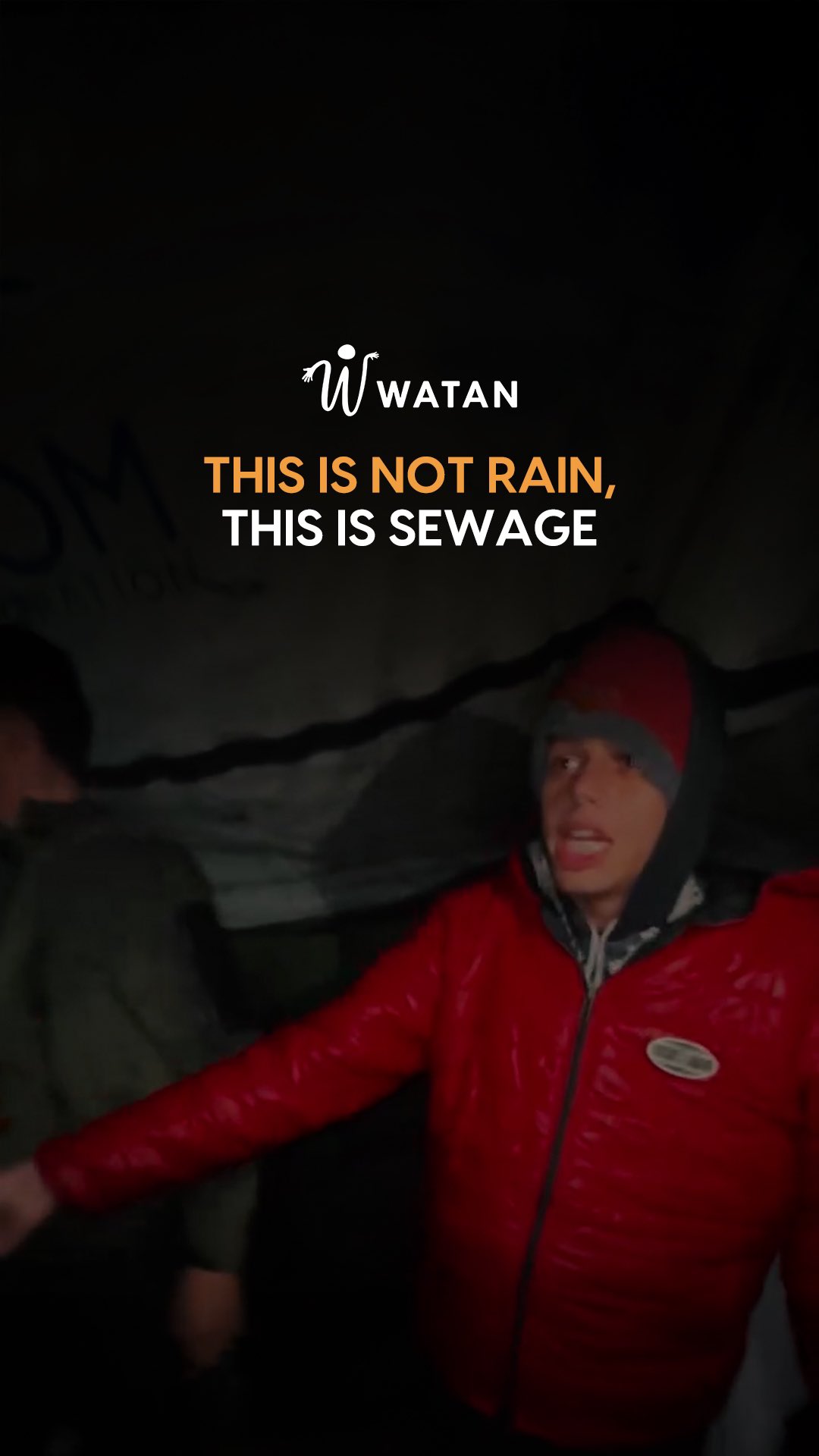 This is not rain — it’s sewage flooding fragile shelters. Families ...
