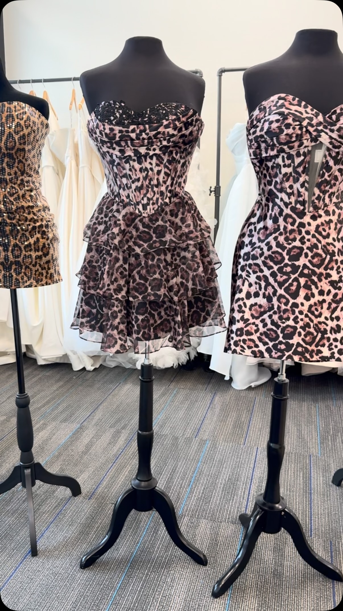 homecoming dresses hanover pa New hoco dresses! This leopard collection may be our favorite! CoCo's Bridal Boutique #hocodress #leoparddress #newhoco #hanoverpa #cocosbridal | CoCo's Bridal Boutique light green satin dress