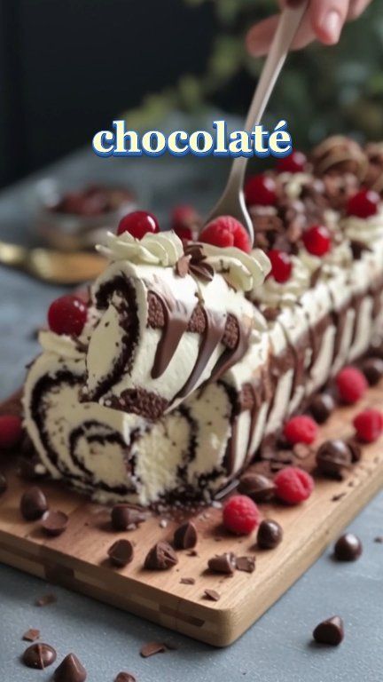 Voici mon gâteau roulé Forêt-Noire : un dessert simple, chocolaté et ...
