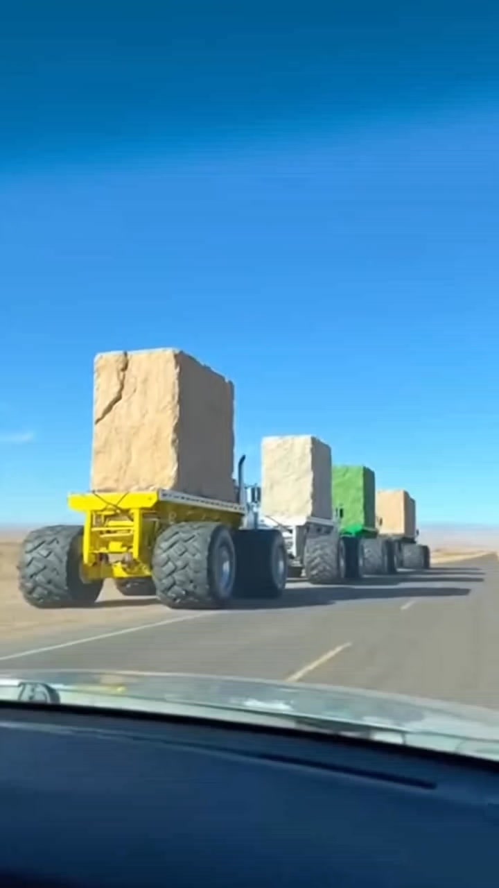 Modified Trucks Transporting a Huge Rock on the Road” #truck #modified ...