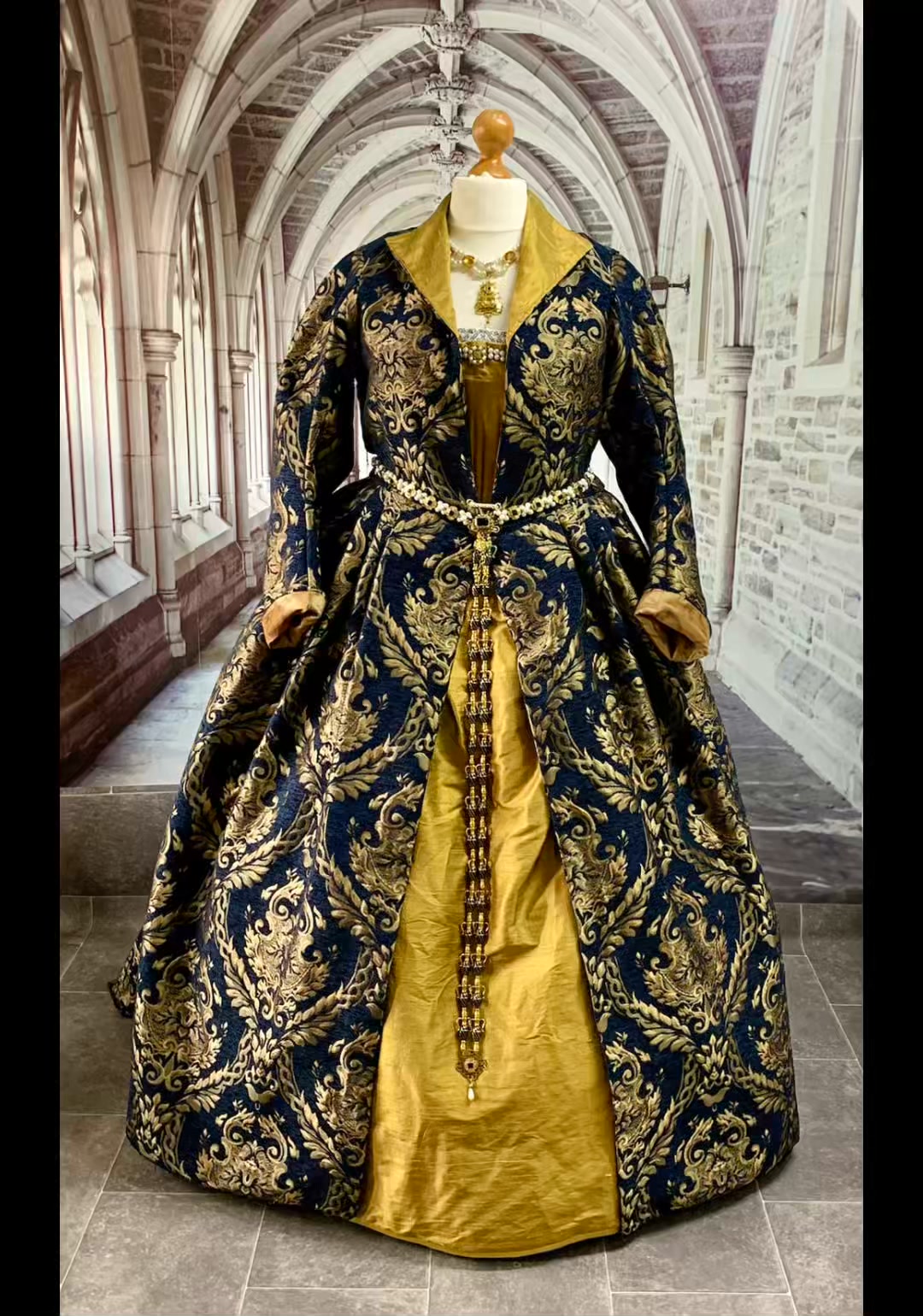 gold dress with hood My newest gown, paired an ochre yellow silk Kirtle. Absolutely love this fabric, This new English style gown will be my go to gown for special Tudor occasions. Looking forward to wearing her soon Wholesale