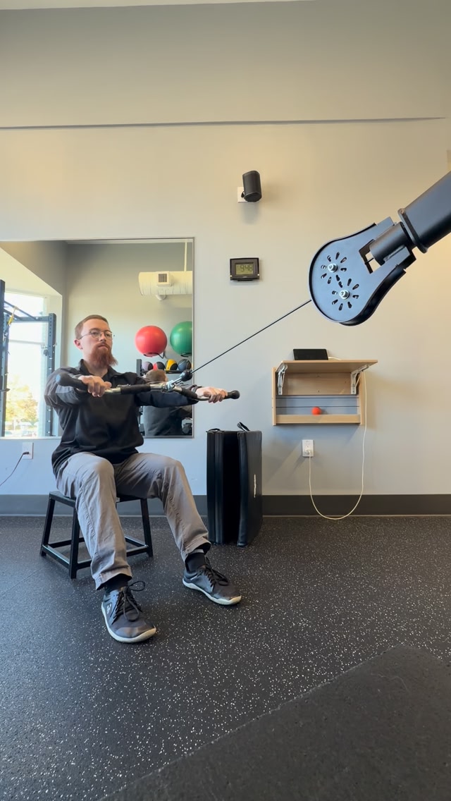 An easy back extension variation is performing it seated with a cable ...