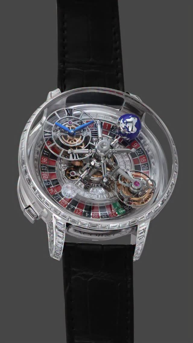 Haute horology meets high stakes , Astronomia Casino Baguette by Jacob Co transforms time into a fully functional game of chance a spinning roulette, a flying ceramic ball, and a movement that