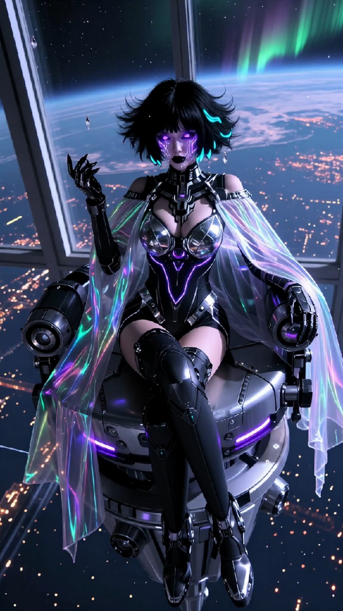 Rencontrez la mech-goddess dominante, trônant au-dessus de la Terre ...