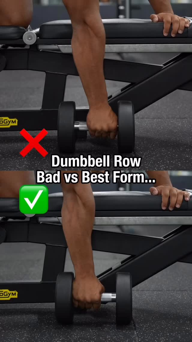 DUMBBELL ROW FORM👇👀 1️⃣ Bad Form Grabs dumbbell at the top Angles ...