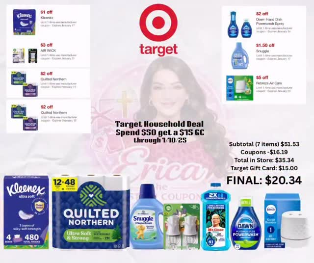 🚨 TARGET HOUSEHOLD DEAL 🚨 Spend $50 ️ Get a $15 Target Gift Card 🛒🎯 🧾 ...