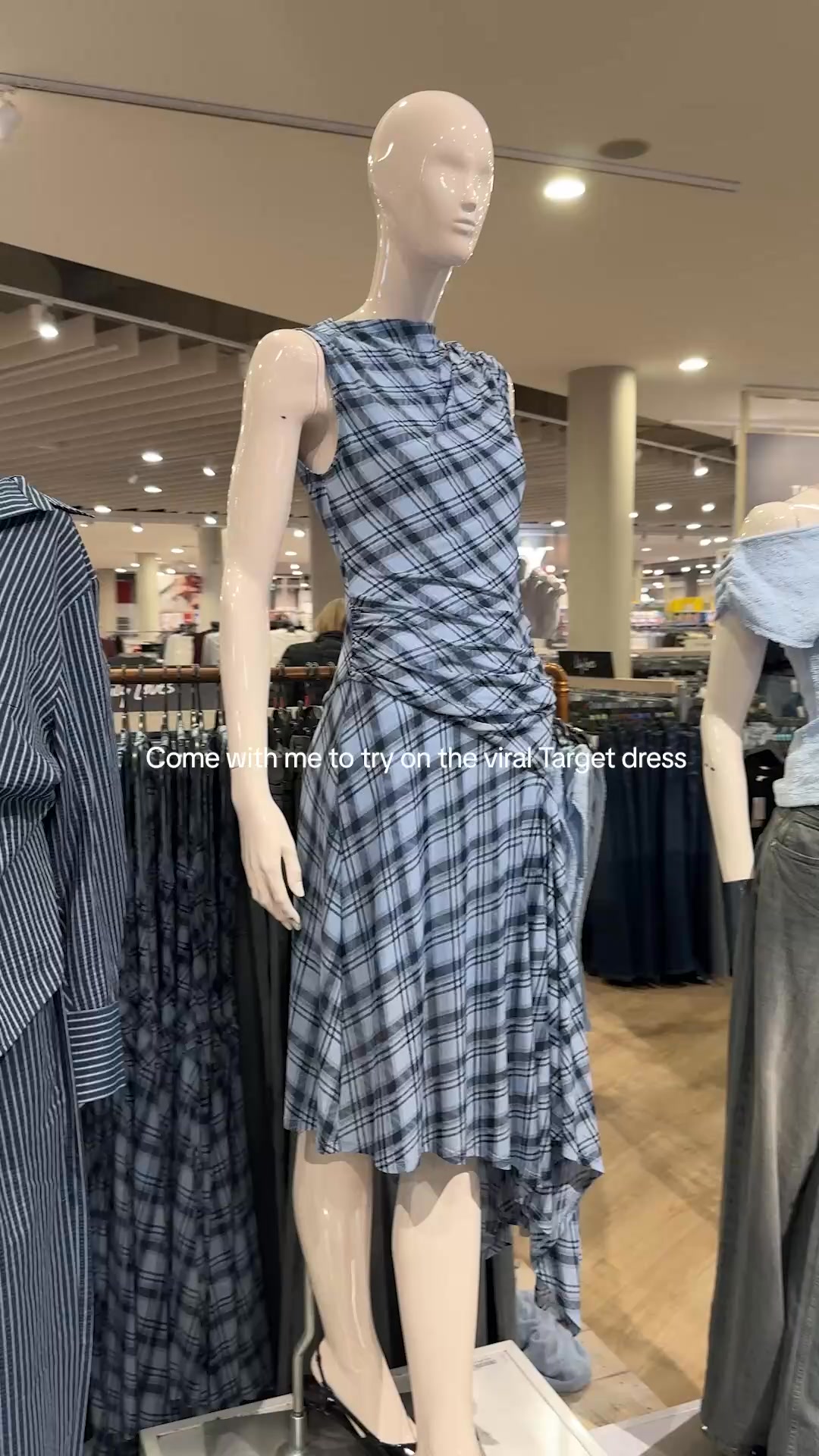 target blue plaid dress You've seen it on your feed. Yes, it's from Target. ☁️ 🎯, #TargetAus Model-14 KissProm Vintage Sleeved A-Line Quantity:50 this style offers effortless