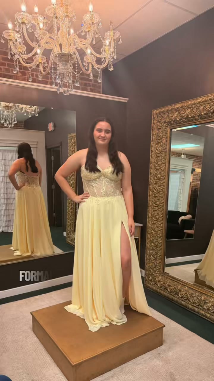 A little formal walk-in fun! ✨, She came in, tried on three completely different looks… and now we want to know which one gets YOUR vote. 👀, 💛 Yellow, 💙 Blue, ❤️ Red, Which one are you choosing for 