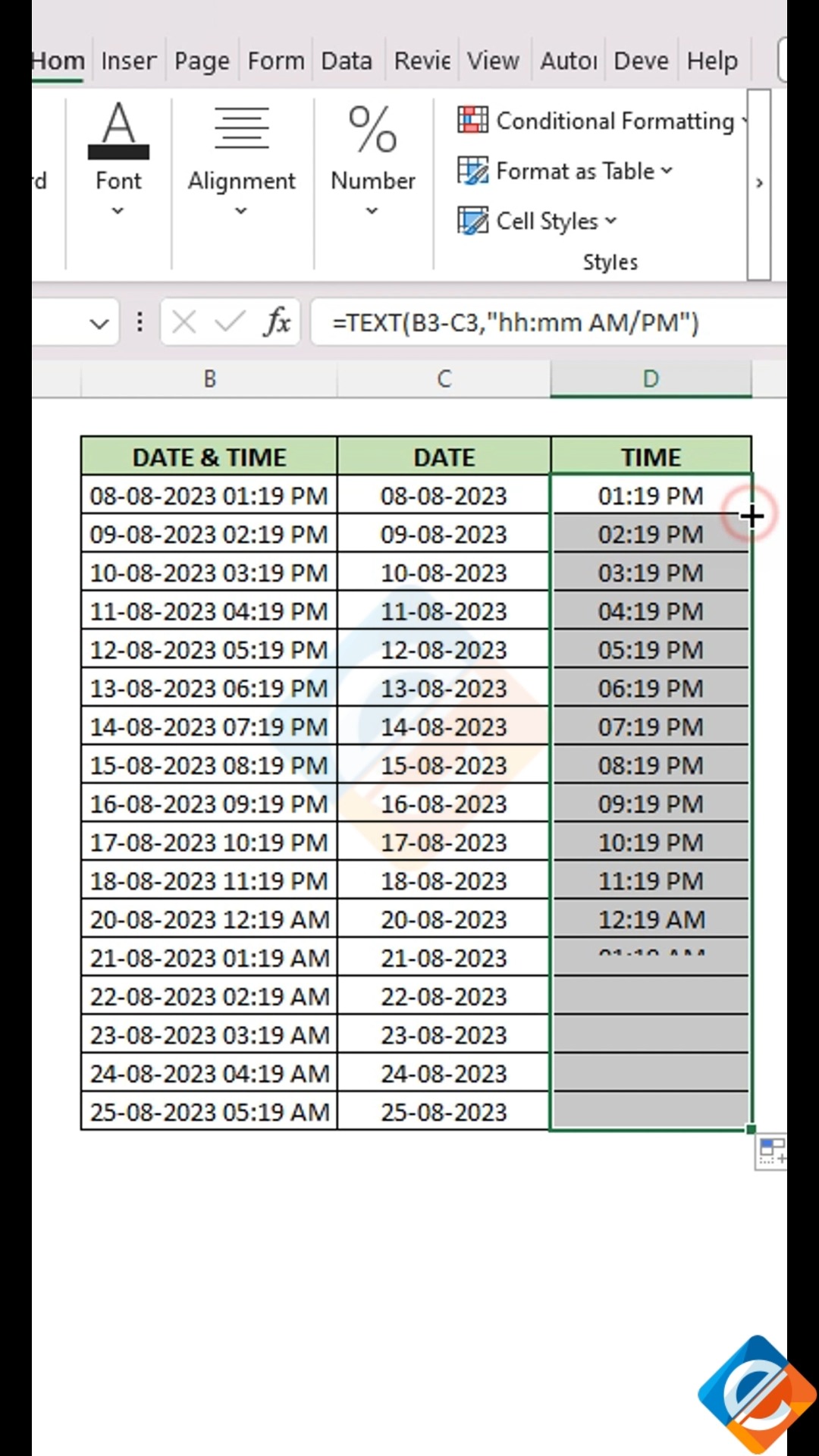 Extract Date and Time in Excel #Excel #datetime | Excel Formulas